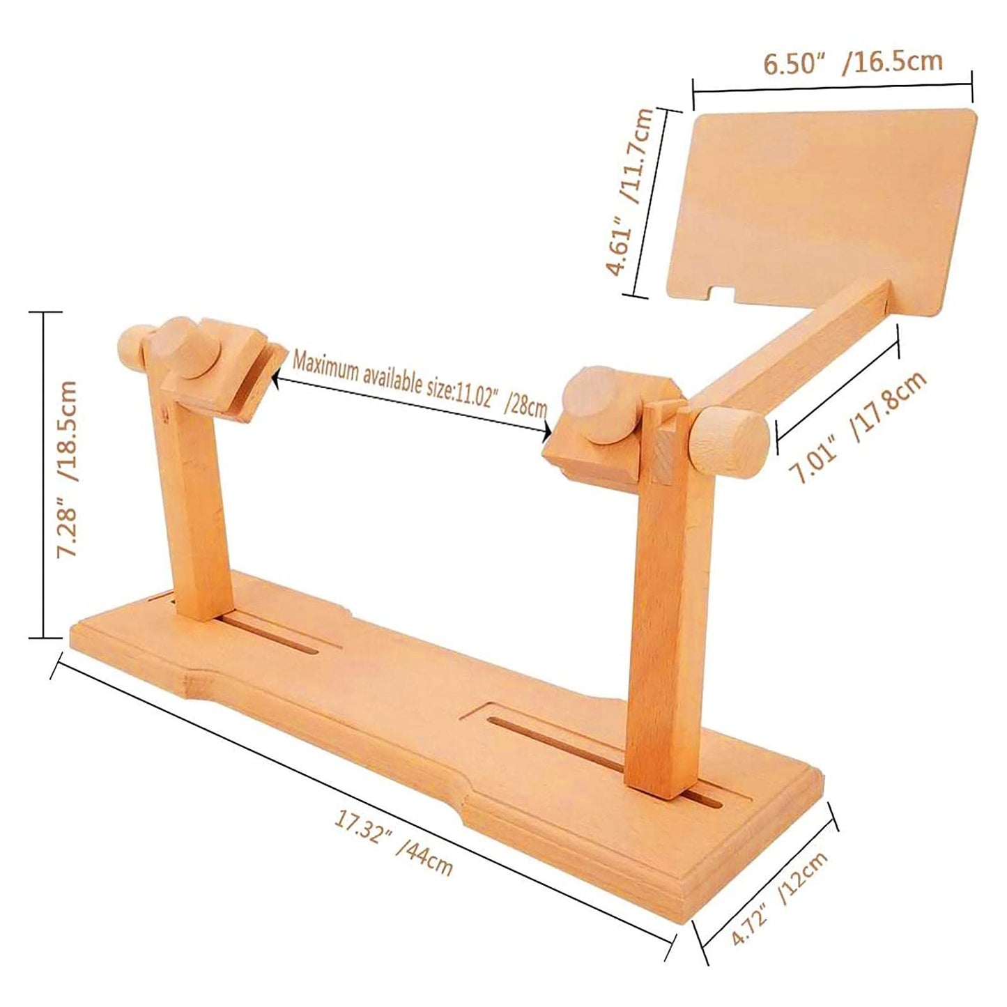 Embroidery Hoop Stand - Wooden Cross-Stitch Frame?Holder Floor Stand | Size Adjustable Hands-Free Desktop 360 Degrees Rotating Embroidery Stands for Hand Work