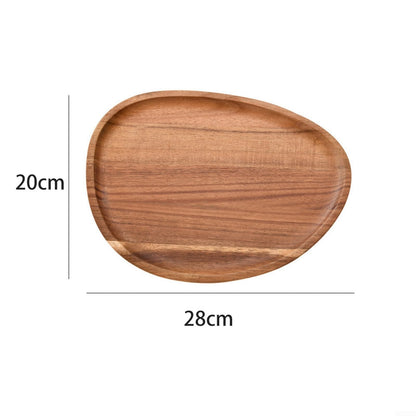 Handcrafted Acacia Wood Oval Tray – Serving Platter for Coffee Tea Drin & Desserts (20x28 cm) – Rustic Kitchen Decor & tial Home Accessory