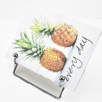 Metal Kitchen Cookbook Stand, Gold Recipe Book Holder, Tablet Holder, Cookery Book Easel, Magazine Holder for Counter