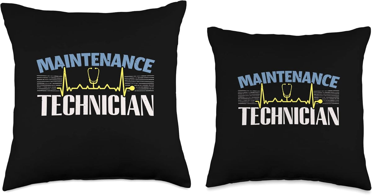 Hospital Maintenance Technician Design for HVAC Techs Throw Pillow, 16x16, Multicolor