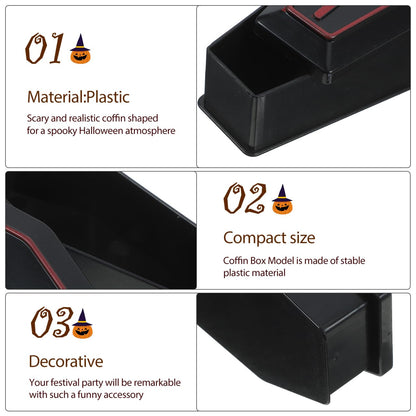 ULDIGI 10pcs Halloween Coffin Box Halloween fake coffin treat boxes with Lid Black Mini Casket for Candy Jewelry Party Favors Kids Spooky Decorations