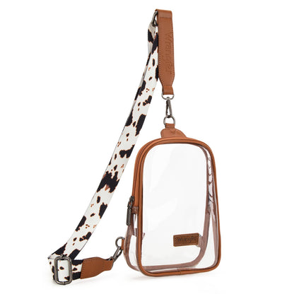 Wrangler Crossbody Clear Sling Bags for Women Stadium Approved Cross Body Purse for Sports Events Concerts
