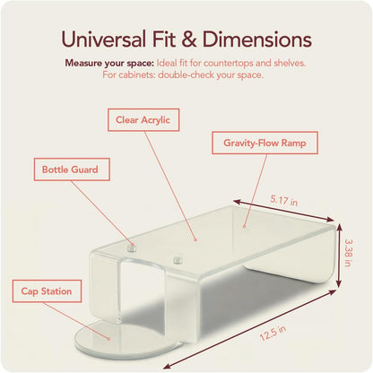 2 Pack Laundry Detergent Holder Riser Organizer - Clear Acrylic Dispenser Stand with Gravity Flow Base and Cap Station
