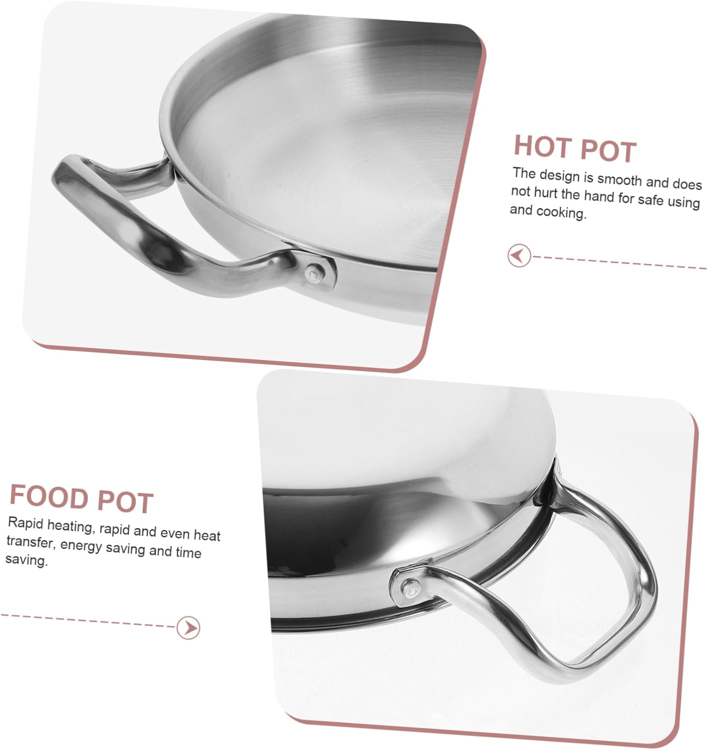Stainless Steel Griddle, Large Pot for Cooking Korean Pan, Small Pots for Ramen, Hot Pot, Home Cooking