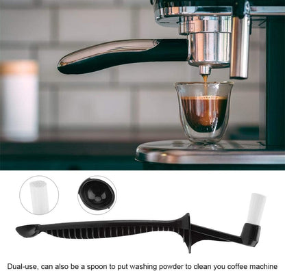 Dual-Use Coffee Machine Filter, Silicone Caulking Tool Head Cleaner Brush, Power Spoon for Home Cafe