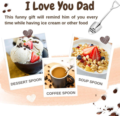 Personalized Dad's Ice Cream Shovel - Funny Engraved Stainless Steel Fathers Day Gift