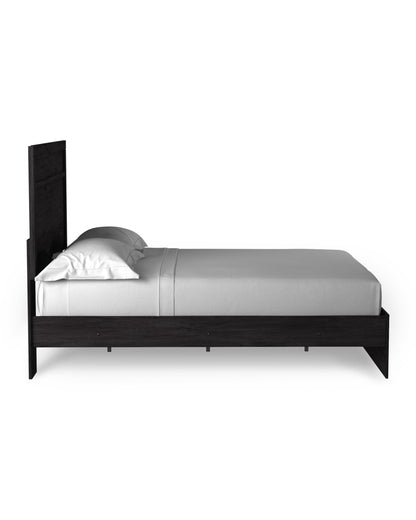 Signature Design by Ashley Belachime Casual Queen Panel Bed with Metal Slats, Foundation or Box Spring Needed, Black