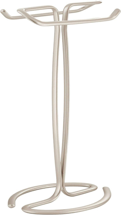 iDesign Axis Metal Hand Towel Holder for Master Bathroom, Vanities, Countertops, Kitchen, Holds 2 Finger Tip Towels