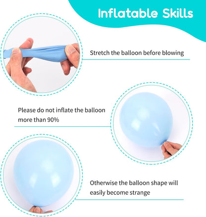 RUBFAC Blue & Green Balloons - 129pcs in 5-18 Inch Sizes for Garland & Arch | Perfect for Parties & Events
