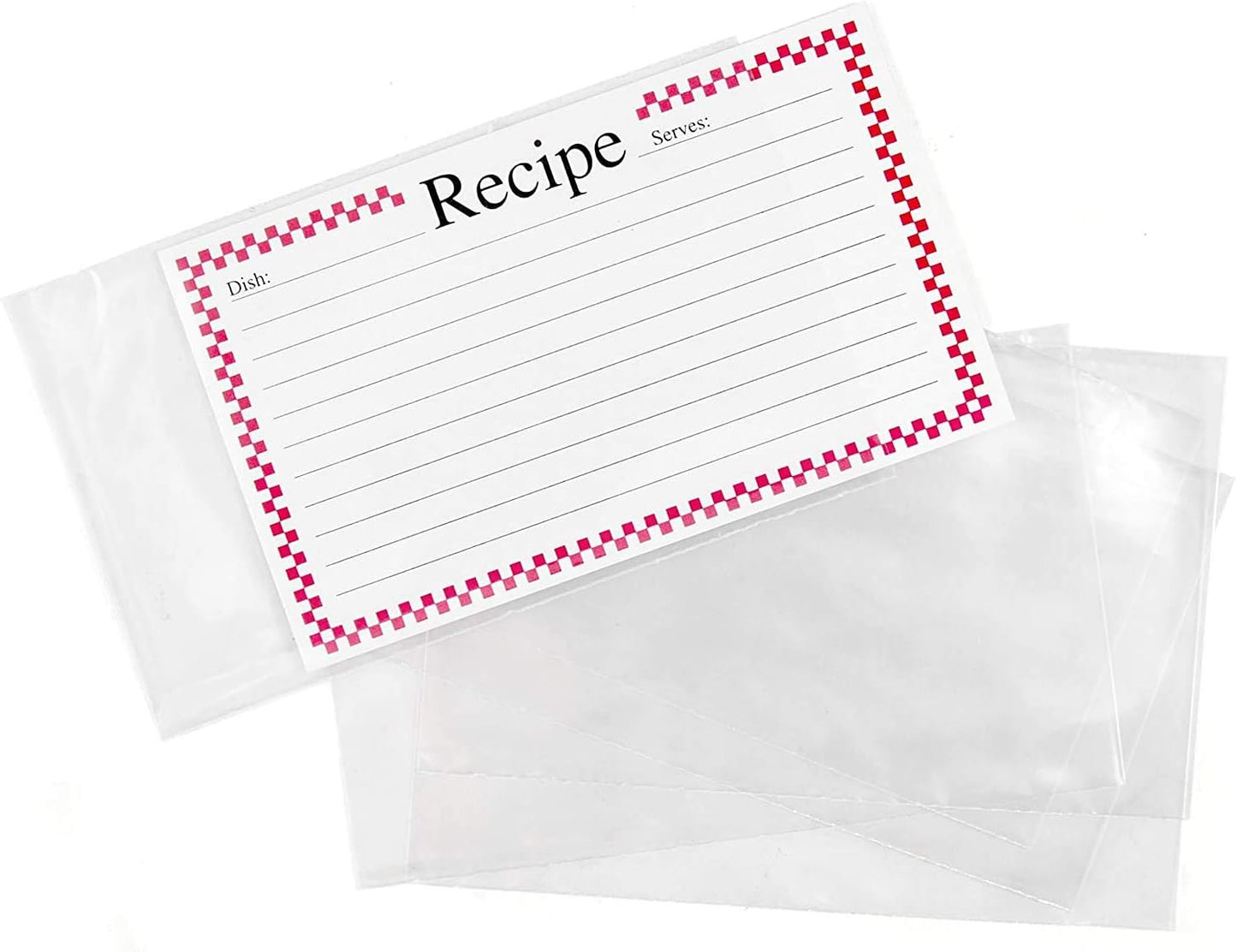 Clear Vinyl Recipe Protectors 3 x 5 Inch, 48 Sheets Recipe Refill Pages, Card Covers, Set of 48 (Cards Not Included)