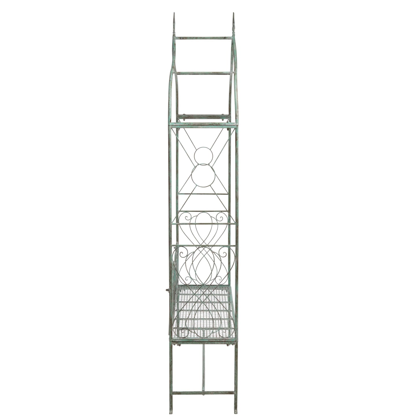 SAFAVIEH Outdoor Collection Eloise Victorian Antique Dark Green Wrought Iron Garden Arch Arbor