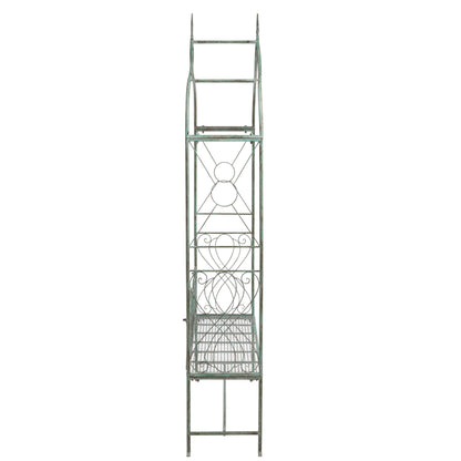 SAFAVIEH Outdoor Collection Eloise Victorian Antique Dark Green Wrought Iron Garden Arch Arbor