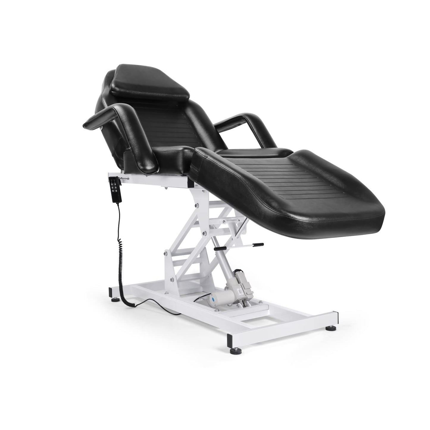 Beautymega Black Electric Beauty Bed Spa Styling Salon Beauty Chairs Massage Hydraulic Pump Cutting Chairs Reclining All Purpose Tattoo Equipment