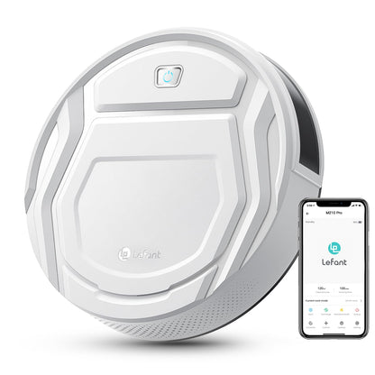Lefant M210P Robot Vacuum Cleaner, Super Thin, Powerful Suction, Quiet, Self-Charging, Ideal for Pet Owners, Cleans Hard Floors to Medium-Pile Carpets, 120 Mins Runtime, APP/WiFi/Alexa Control, Gray