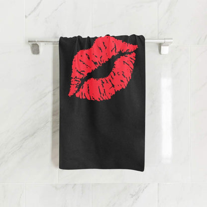 Naanle Sexy Red Lip Pattern Print Bath Towel, Absorbent Hand Towels for Bathroom, Hotel, Gym, Spa (30"x15")