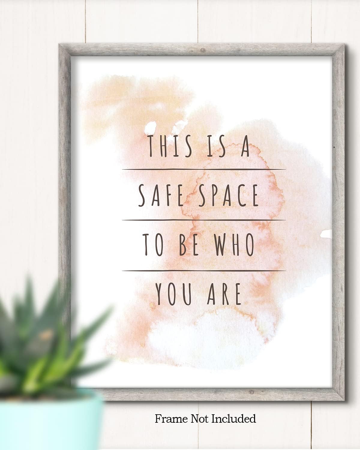 Govivo Therapist Office Decor, This Is A Safe Space Wall Art for School Counselor, 11x14 Unframed Print