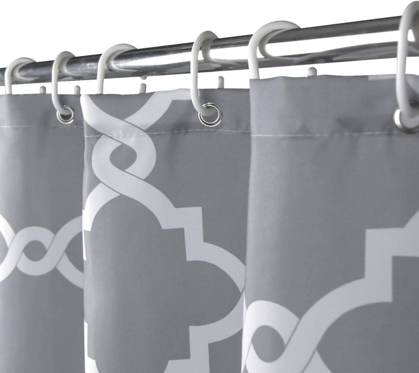 WELTRXE Moroccan Fabric Shower Curtain - Waterproof Polyester Geometric Pattern Bathroom Curtains, 72 x 72 inches