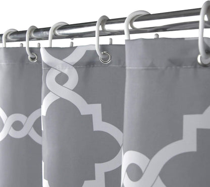WELTRXE Moroccan Fabric Shower Curtain - Waterproof Polyester Geometric Pattern Bathroom Curtains, 72 x 72 inches