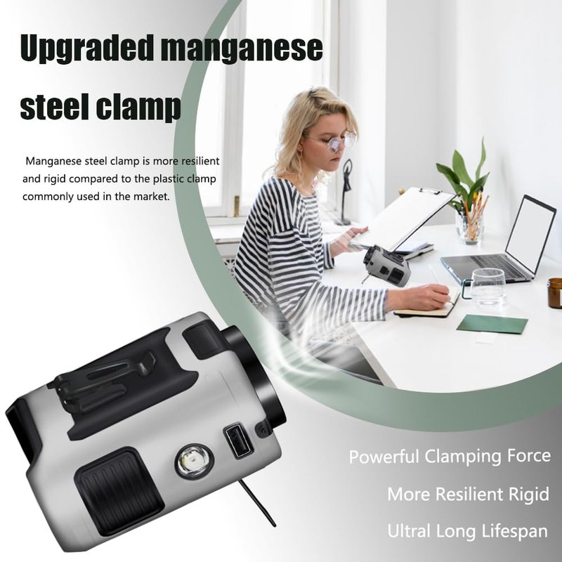 CAZOKASI 2024 Upgrade 10000mAh Waist Clip Fan Wearable Fan Portable Personal Body Fan Powerful Upto 40H Cooling and Heatstroke Prevention Fan (10000mAh / Grey)