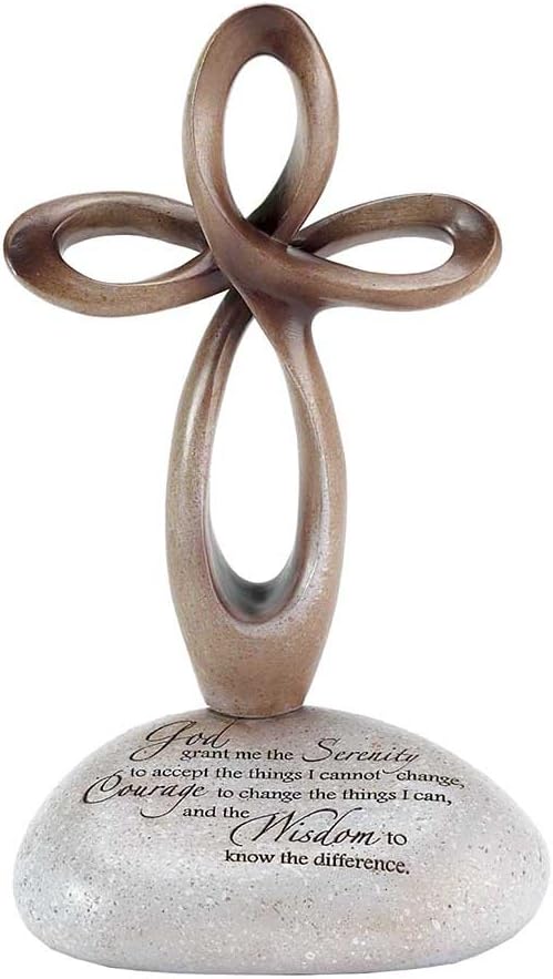 Dicksons God Grant Me The Serenity Open Carved Resin Tabletop Cross, 3 x 6 Inch