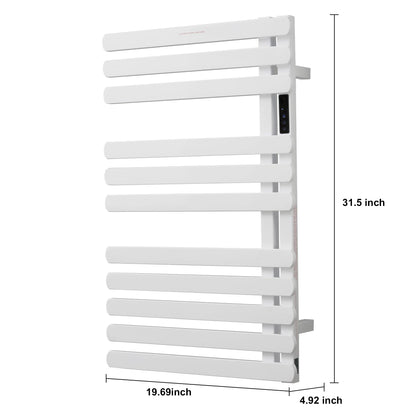 BLARALA Electric Towel Warmer Rack,Heating Towel Warmer, Timer & Temperature Control, 11 Bar Stainless Steel Towel Heater for Bathroom, White, Plug-in(31.5x19.69x4.92in) Nordic Style