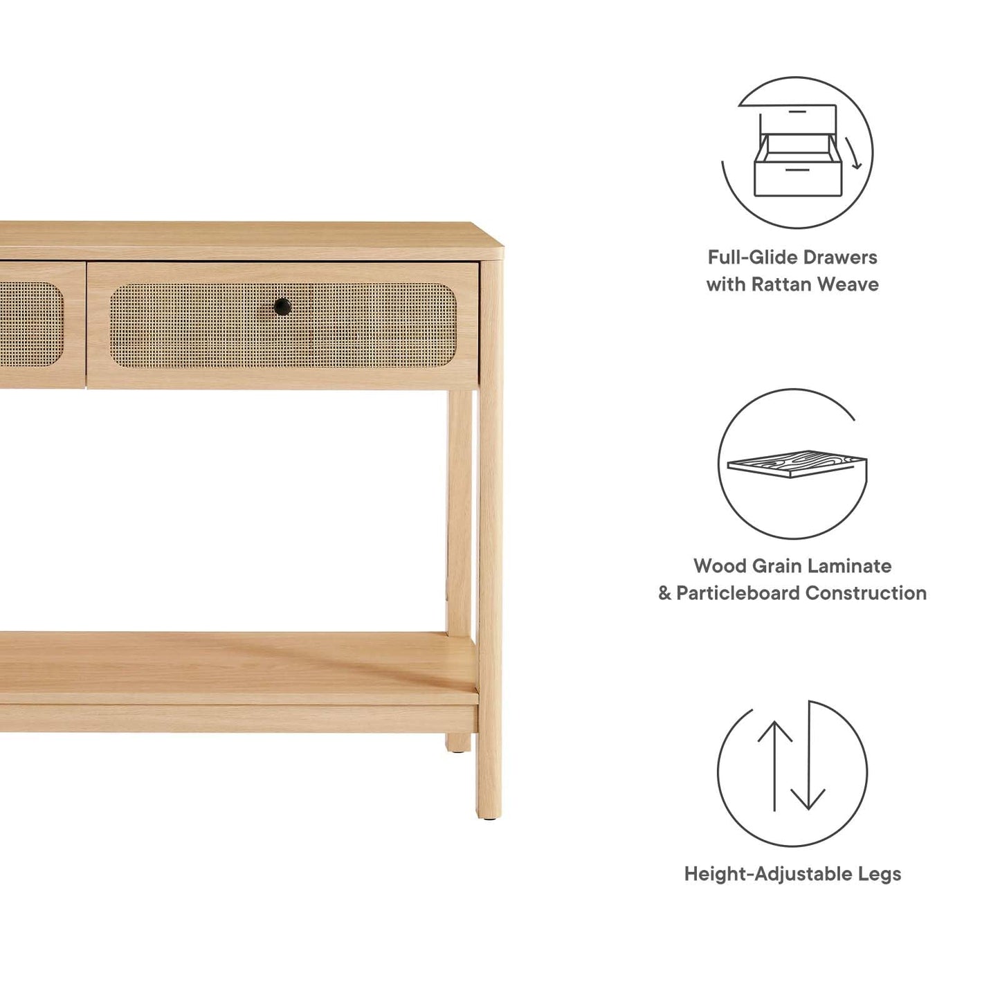 Modway EEI-6797-OAK Chaucer Wood Entryway Console Table, Oak