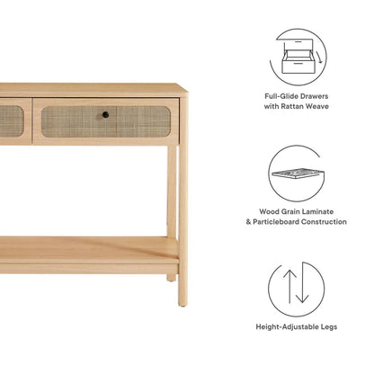 Modway EEI-6797-OAK Chaucer Wood Entryway Console Table, Oak