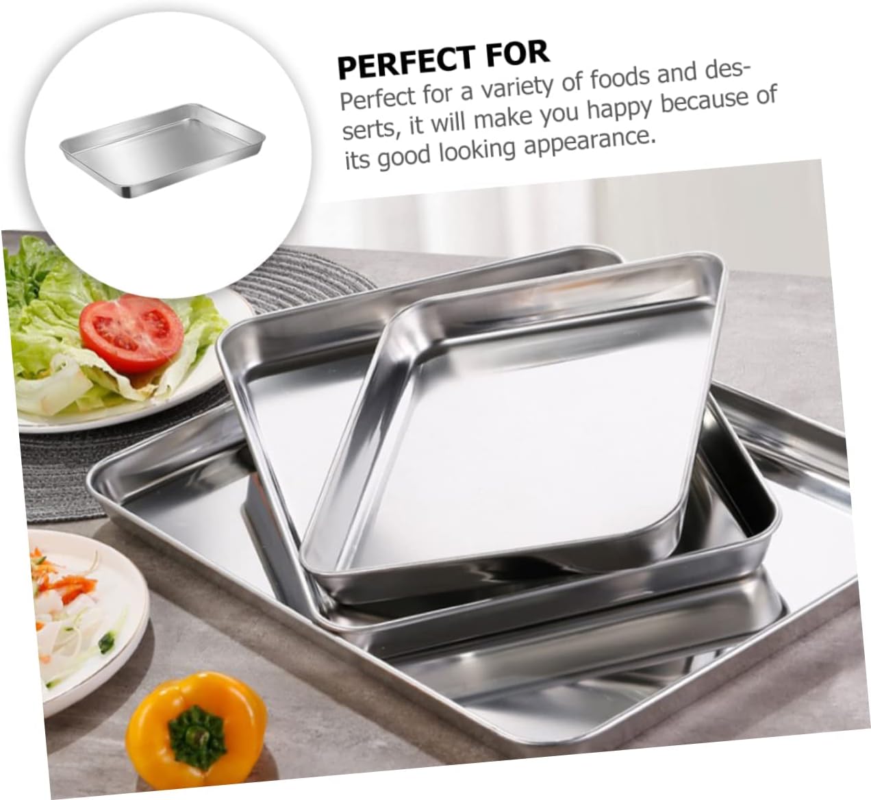 Barbecue Plate Tray, Korean BBQ Grill Pan, Stainless Steel Bakeware, Food Oven Trays, Mixing Salad Tray