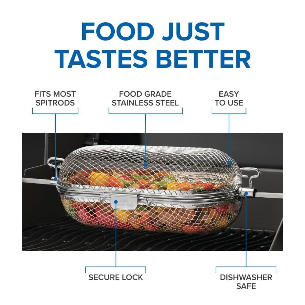 Napoleon 64000 Rotisserie Basket Grill Accessory, Stainless Steel