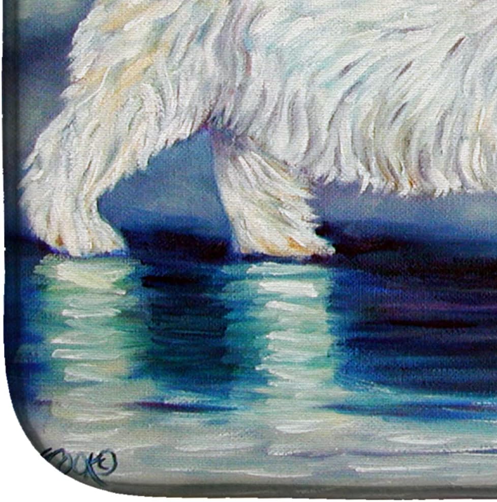 Caroline's Treasures 7334DDM Misty Westie Dish Drying Mat, Absorbent Pad for Kitchen Counter, 14 x 21", Multicolor