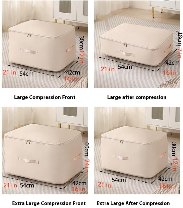 Space Saver Compression Storage Bags - Large Heavy-Duty Zipper Bags for Bedroom Clothing Organization (BLUE, X-Large)