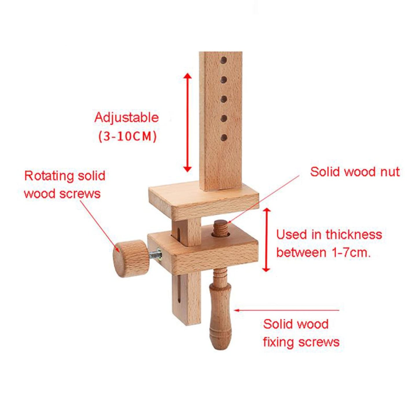 Embroidery Hoop Stand Clip Holder, Wooden Rotatable Adjustable Embroidery Frame Stand Set, with Desktop Clip and 8 Inch Embroidery Hoops, for DIY Craft Thread Sewing