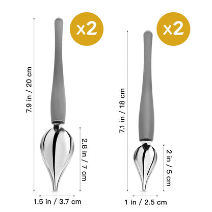 PRETYZOOM 4pcs Dessert Decorating Spoons Chocolate Dipping Tools Multipurpose Stainless Chef Art Spoons