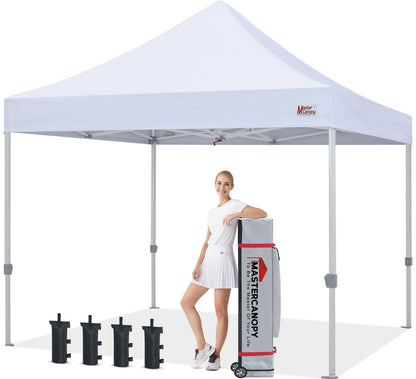 MASTERCANOPY Pop Up Canopy Tent Commercial Grade 10x10 Instant Shelter (White)