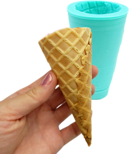 Natucraft 3D NC059 Waffle cone silicone mold ice cream cone mold Ice cream cone mold wax melt mold realistic ice cream