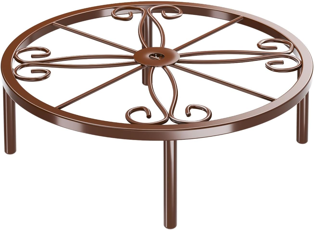 Josmimic 10.23" Bronze Metal Plant Stand: Short Flower Pot Stand - Heavy Duty Plant Holder for Home Courtyard Indoor