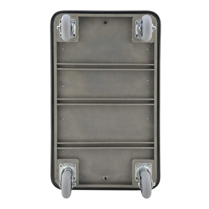 Global Industrial Silver Stainless Steel Bellman Cart Curved Uprights 6" Rubber Casters, 41-1/4"L x 24" W x 73" H, Hotel Luggage Cart for Commercial Use, Condos, Resorts