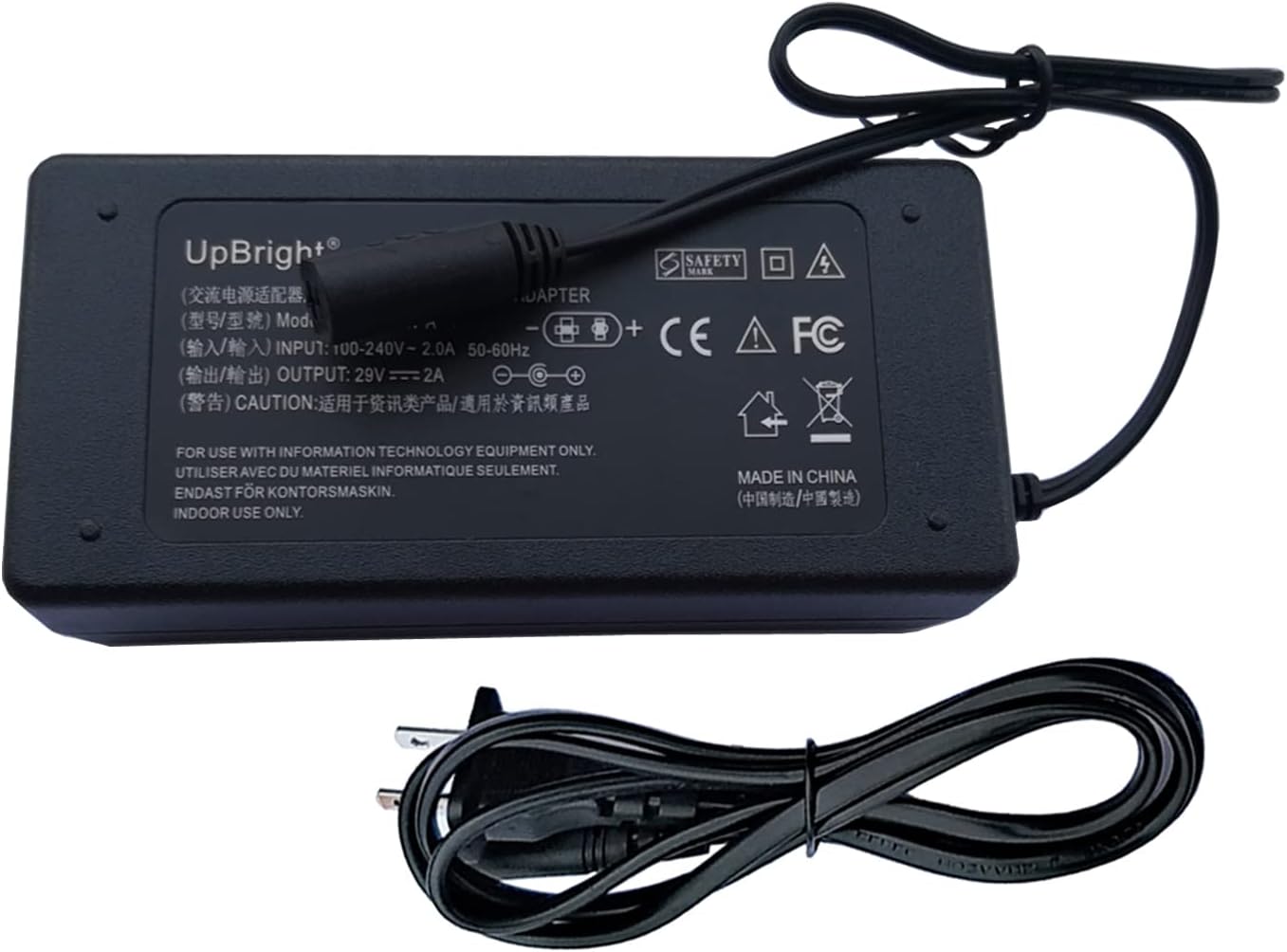 UpBright 29V AC/DC Adapter for Babyletto 11288 M11288 M11288PGEW Kiwi Recliner Swivel Glider, 1.8A Power Supply