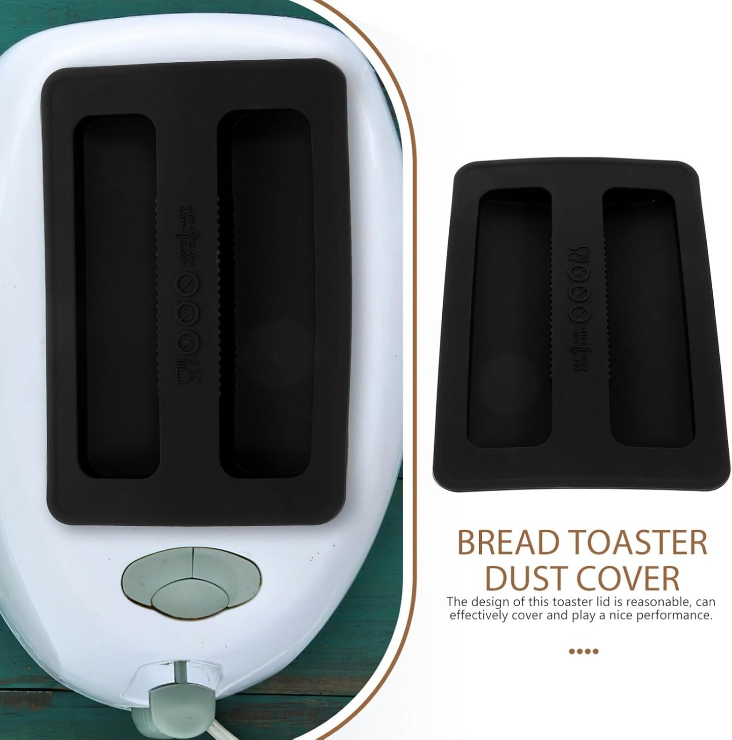 Luxshiny 2 Slice Toaster Cover, Silicone Bread Maker Cover, Dust and Fingerprint Protection for Toaster