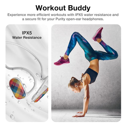 Purity Air Open Ear Headphones - True Air Conduction Wireless Bluetooth Open Ear Earbuds with Dual Mic for iPhone/Android - Secured Long Wearing Comfort, Sports Sweat Resistant (ACPCS151)