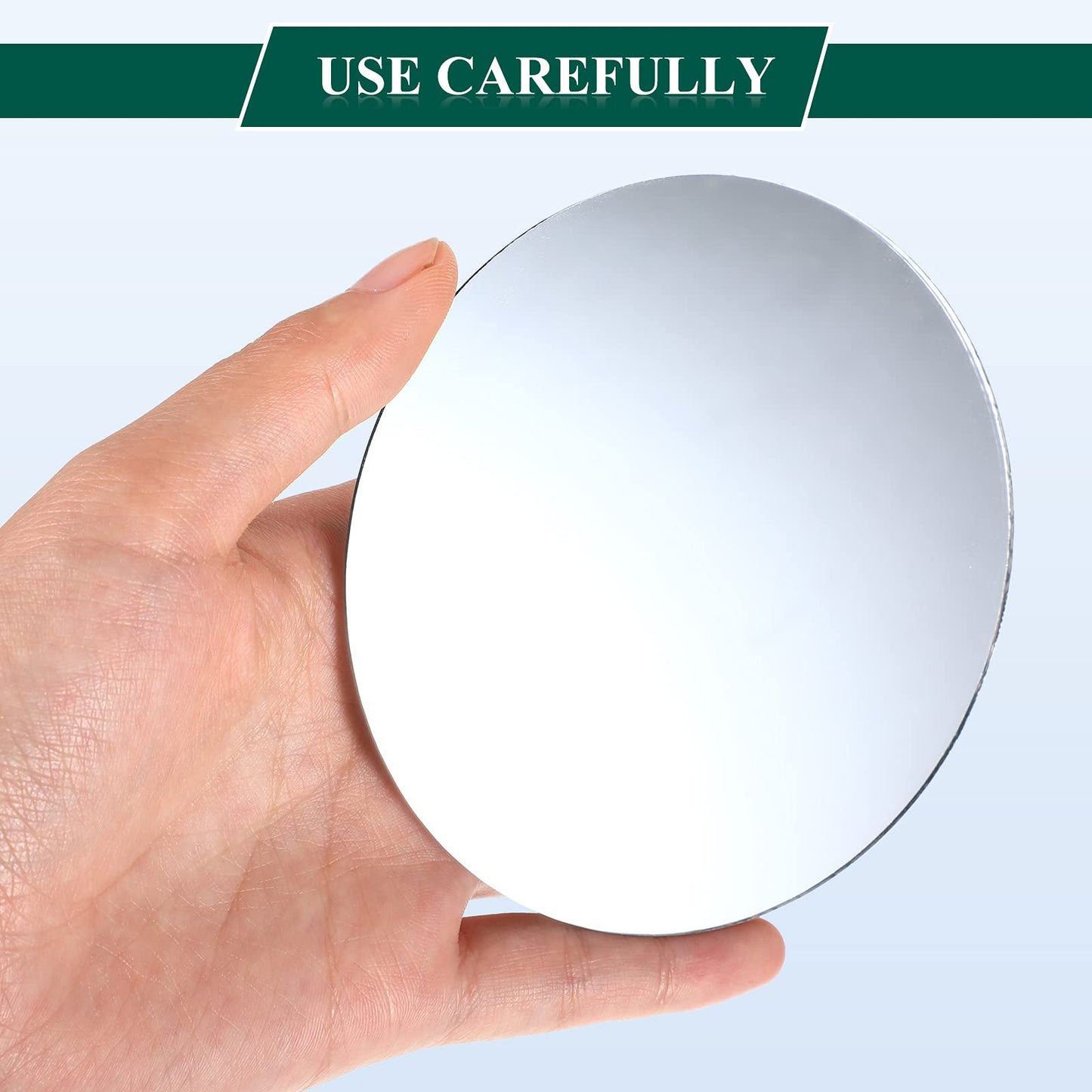 Xuniea 60 Pieces Round Glass Mirror Tiles Round Craft Mirrors Circle DIY Glass Tiles for Arts and Crafts DIY Decorations Supplies (4 x 4 Inch)