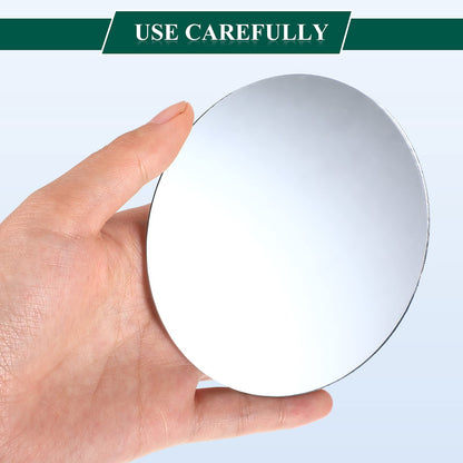 Xuniea 60 Pieces Round Glass Mirror Tiles Round Craft Mirrors Circle DIY Glass Tiles for Arts and Crafts DIY Decorations Supplies (4 x 4 Inch)