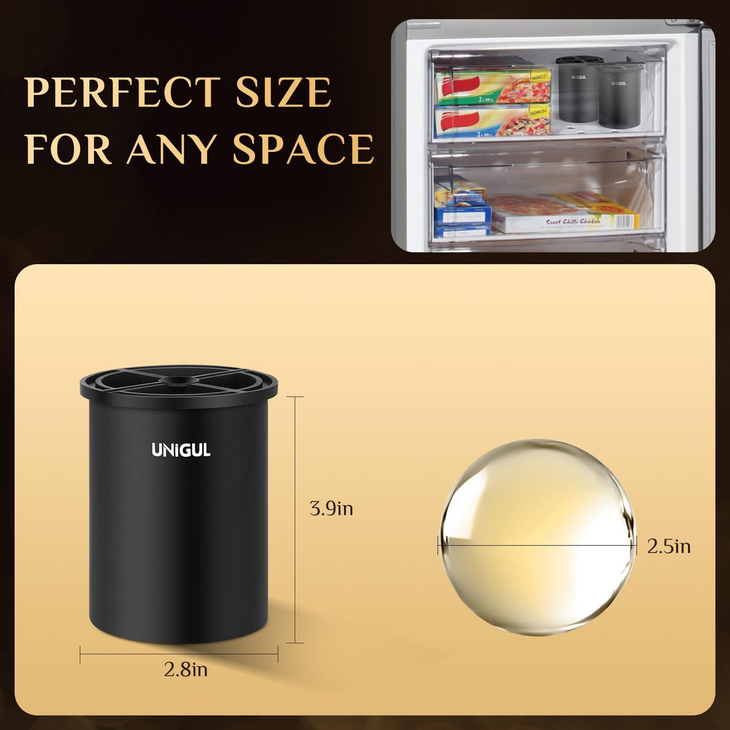 Clear Ice Cube Maker, 2.5" Stainless Steel Crystal Clear Ice Ball Maker, Non-BPA Premium Silicone Ice Cube Molds for Whiskey & Cocktails, Easy-Release Sphere Ice Maker, Bourbon Gifts for Men (1 PACK)