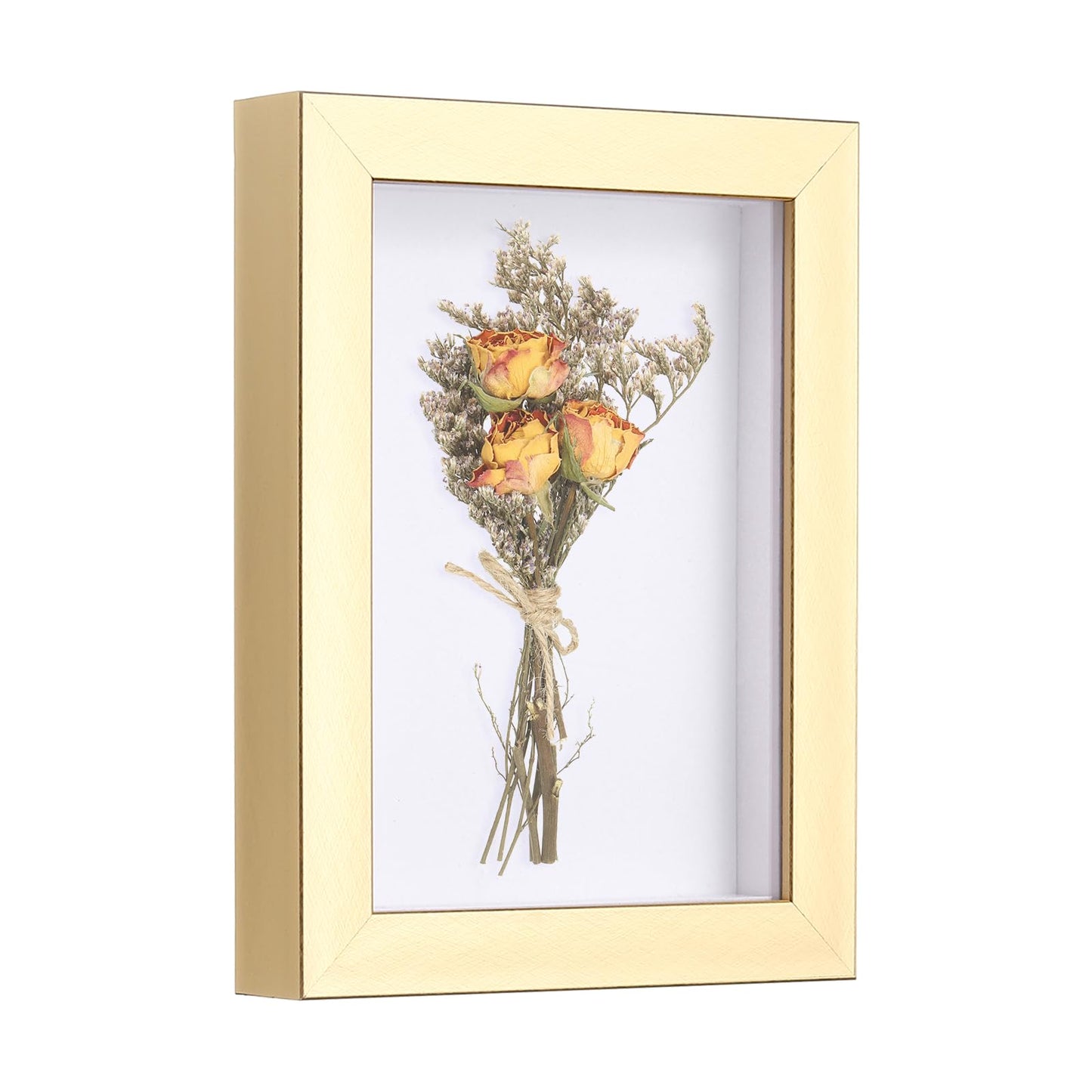 uxcell 4x6 Inch Shadow Box Display Frame, 2cm Deep Photo Shadow Box Plastic Display Case Wall Mount & Tabletop Display for DIY Photos Flowers Memorabilia Wedding Birthday, Gold