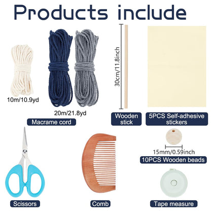 FREEBLOSS Macrame Leaf Wall Hanging Kit Boho Wall Hanging Macrame Tapestry DIY Macramé Art for Beginners Macramé Boho Decor for Room Decor Adults Gift