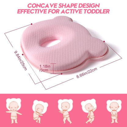 BIKBOK New Memory Foam Soft and Cozy Pillow Head Neck Support Pillow for Car Seat Breathable Bedding Set (Pink)