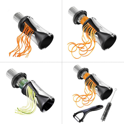GEFU Spiralizer - Vegetable Spiral Slicer with Attachable Finger Guard - Spirelli 2.0