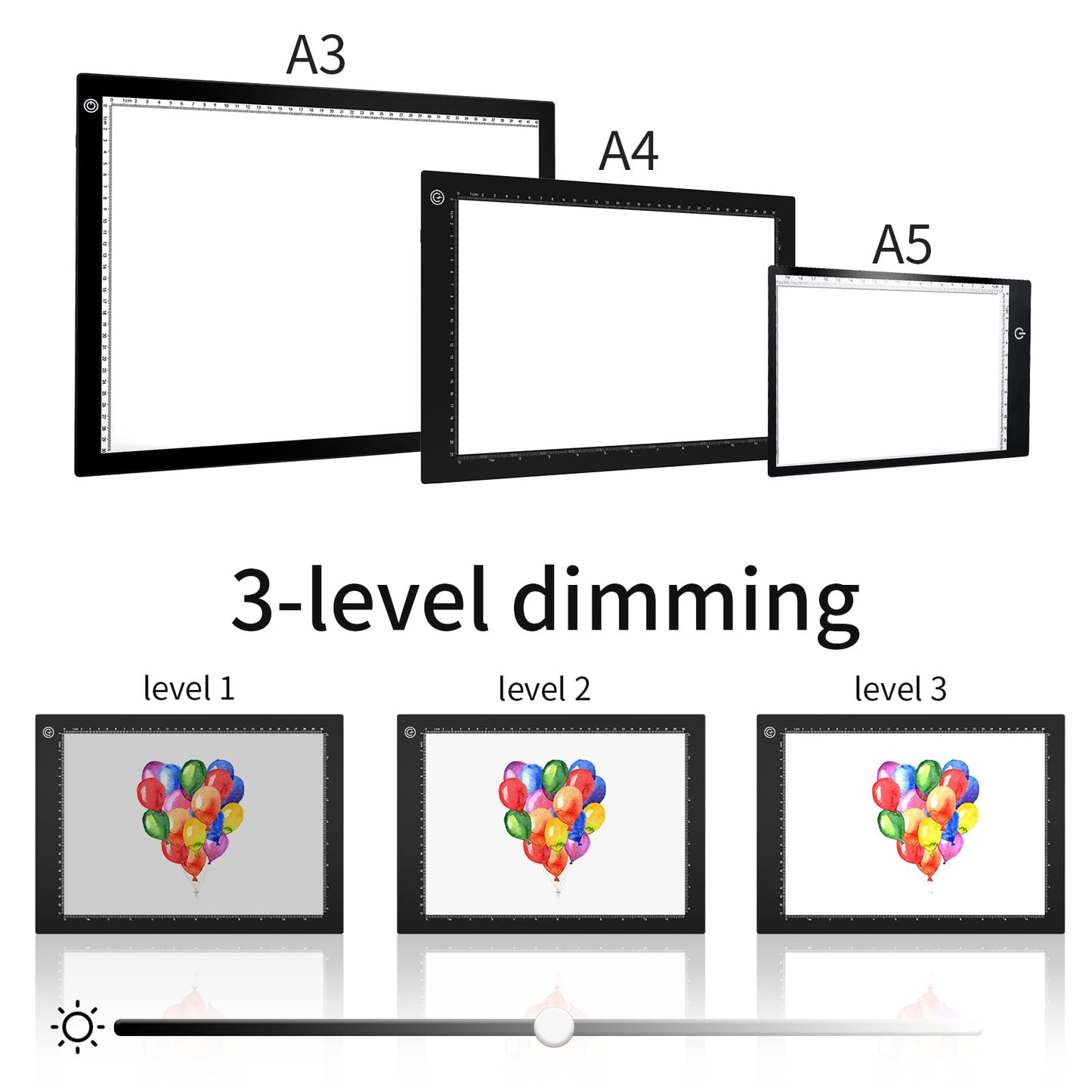 Light Box Drawing Pad A4, Tracing Board with Type-C Charge Cable and Brightness Adjustable for Artists, AnimationDrawing, Sketching, Animation, X-ray Viewing (A4-PS)