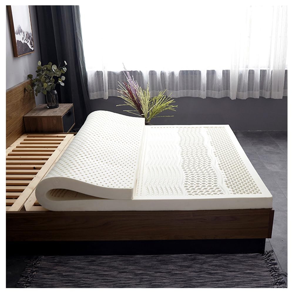 BIRJXVTO Natural Latex Mattress Topper, Firm Premium Latex, Medium Firmness Help Relief Shoulder & Back Pain,4in,120x190cm(47x75in)