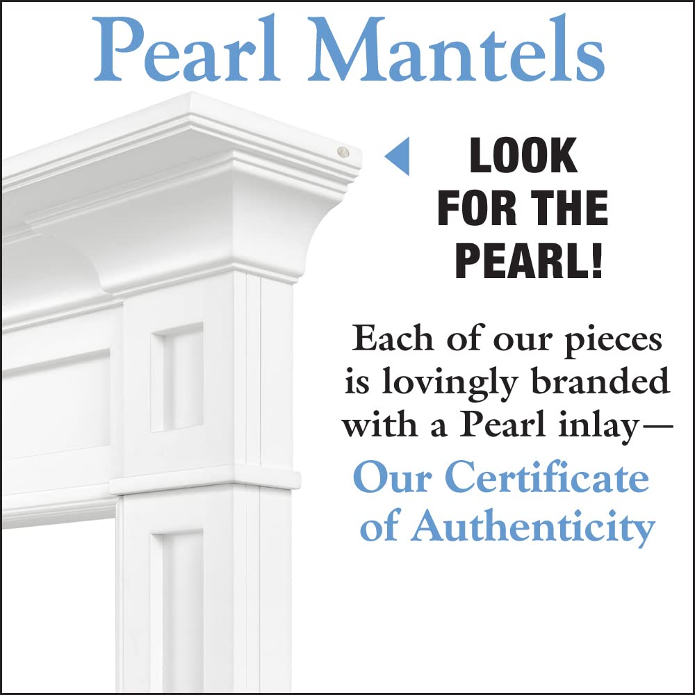 Pearl Mantels ARYB48515 Furniture for Your Fireplace, Premium Grade A MDF Mantel Surround, Crisp White Paint, Interior Opening 48" W x 42" H